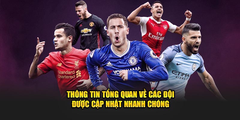 Thông tin tổng quan về các đội được cập nhật nhanh chóng